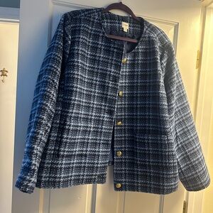 J. Crew Black and Gray Plaid Blazer